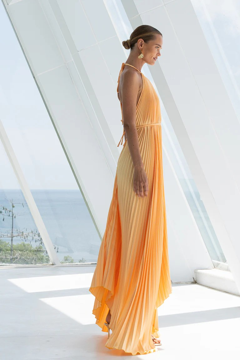 lidee orange dress The L'IDEE Chateau Split Gown in Capri Print Orange is the perfect choice for summer soirees. Nedlands | Toorak | Double Bay | Manly boutiques new open today 9:30am