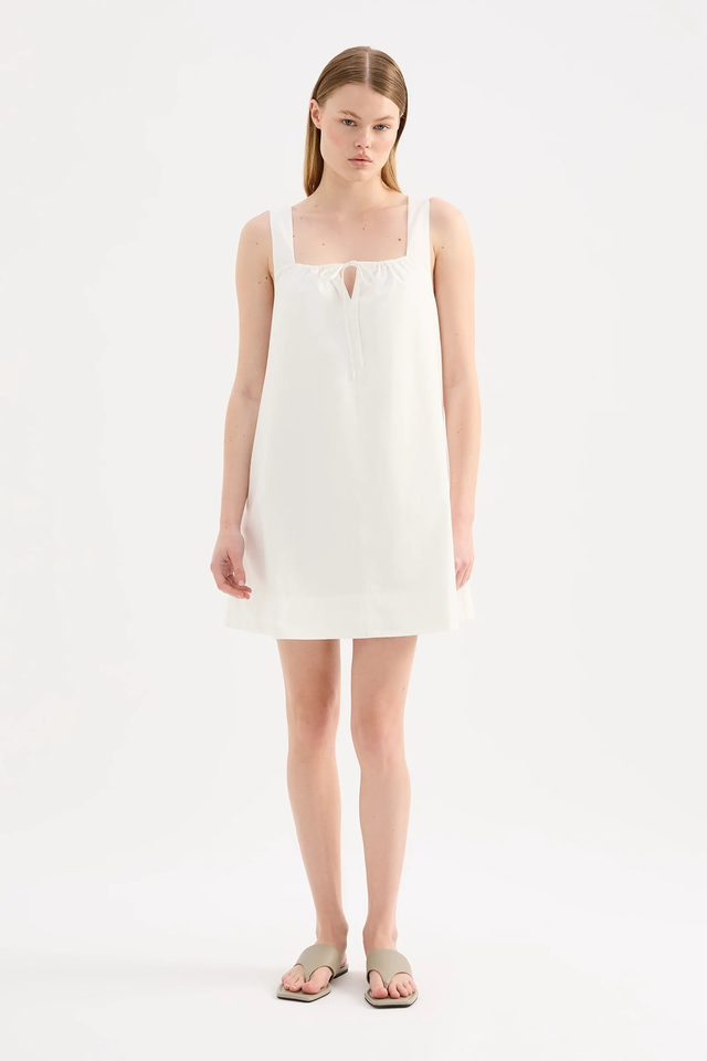 chinese dress ladies Mini Shift Dress in Natural Linen main image 0