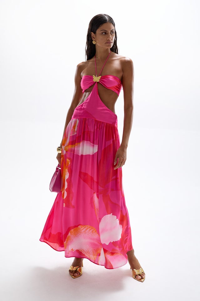 strapless open back dress Red Dress | Words Pink Knit Cinched Waist Mini Dress main image 1